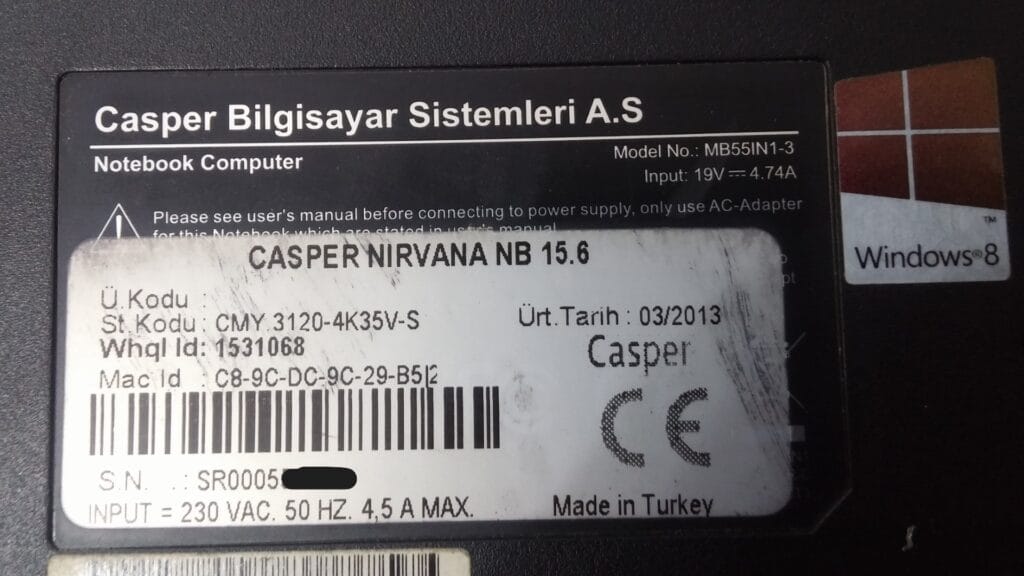 Casper Garanti Sorgulama Nasıl Yapılır ? casper garanti etiketi 1024x576